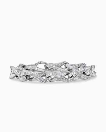 Men's Faceted Chain Link Bracelet|Platinum with Diamonds