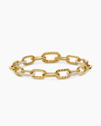 DY Madison® Chain Bracelet|18K Yellow Gold with Diamonds, 8.5mm