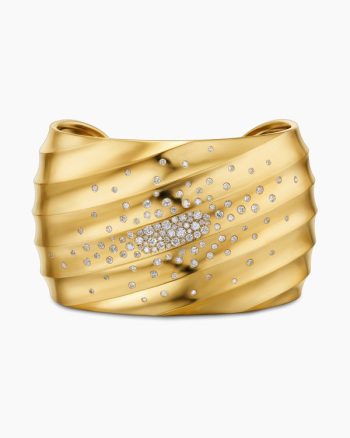 Cable Edge® Cuff Bracelet|18K Yellow Gold with Diamonds, 41mm