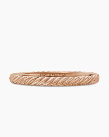 Sculpted Cable Bangle Bracelet|18K Rose Gold, 6.2mm