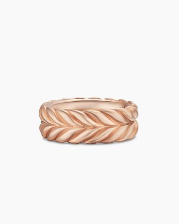 Chevron Band Ring|18K Rose Gold, 9mm