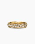 Cable Edge® Band Ring|18K Yellow Gold with Diamonds, 6mm