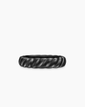 Sculpted Cable Band Ring|Black Titanium, 5mm