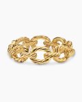 Sculpted Cable Oval Link Bracelet|18K Yellow Gold, 18mm