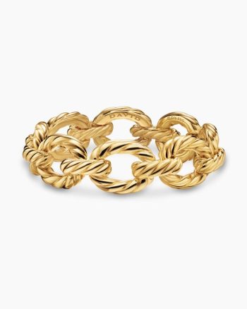 Sculpted Cable Oval Link Bracelet|18K Yellow Gold, 18mm