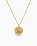 Cable Collectibles® Moon and Stars Necklace|18K Yellow Gold with Pavé Yellow Sapphires and Diamonds, 11mm
