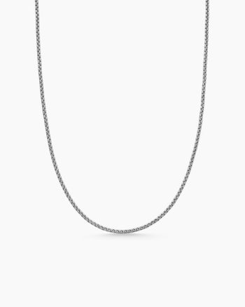 Box Chain Necklace|Sterling Silver with 14K Yellow Gold Accent, 1.7mm