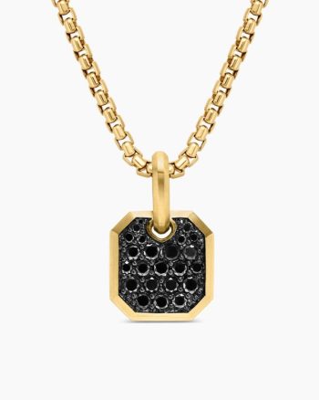 Octagonal Amulet|18K Yellow Gold with Black Diamonds, 15mm