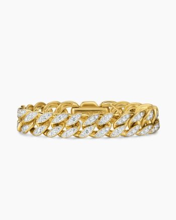 Curb Chain Bracelet|18K Yellow Gold with Diamonds, 11.5mm
