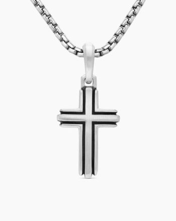 Deco Cross Pendant|Sterling Silver, 27mm