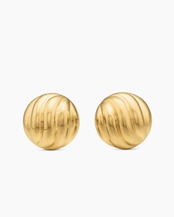 Sculpted Cable Stud Earrings|18K Yellow Gold, 8mm