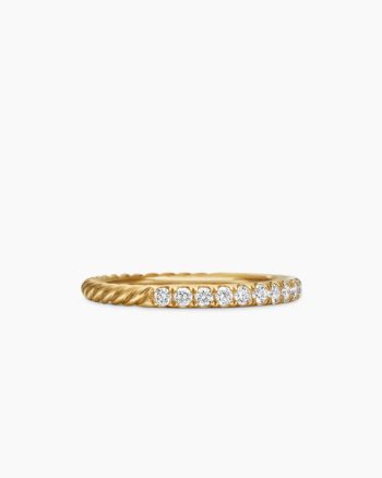 Cable Collectibles® Stack Ring|18K Yellow Gold with Diamonds, 2mm