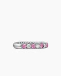 DY Eden Partway Band Ring|Platinum with Pink Sapphires and Diamonds, 2.8mm