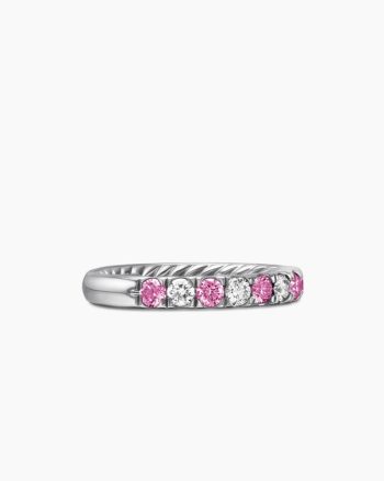 DY Eden Partway Band Ring|Platinum with Pink Sapphires and Diamonds, 2.8mm