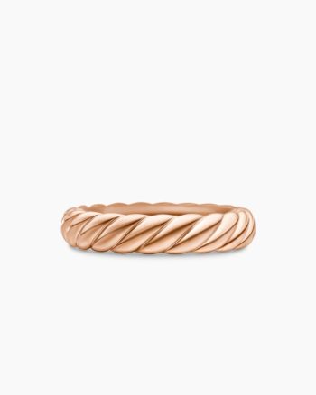 Sculpted Cable Band Ring|18K Rose Gold, 4.6mm