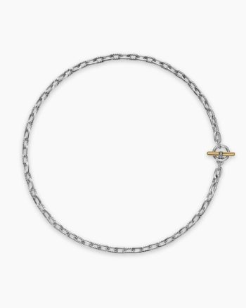 DY Madison® Toggle Chain Necklace|Sterling Silver with 18K Yellow Gold, 5.5mm