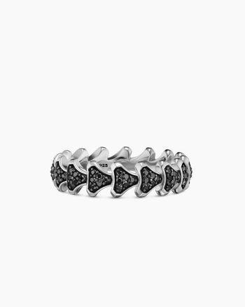 Armory® Band Ring|Sterling Silver with Black Diamonds, 6.2mm