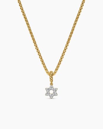 Micro Pavé Star of David Amulet|18K Yellow Gold with Diamonds, 7.4mm
