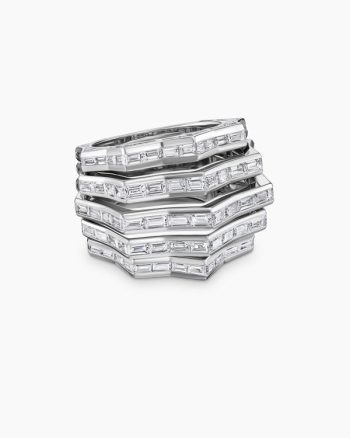 Stax Multi Row Ring|White Gold with Diamonds