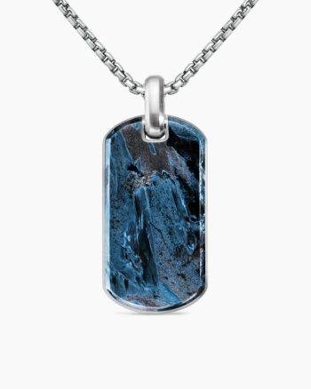 Chevron Tag|Sterling Silver with Pietersite, 42mm