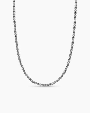 Double Box Chain Necklace|Sterling Silver, 2.6mm