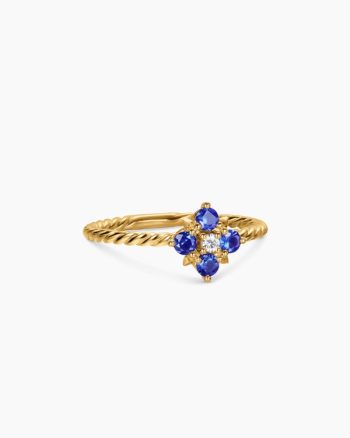 Petite Modern Renaissance® Color Ring|18K Yellow Gold with Sapphires and Diamond, 8.7mm