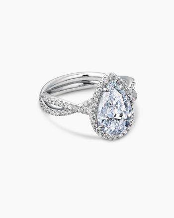 DY Infinity Full Pavé Halo Engagement Ring|Platinum, Pear Cut