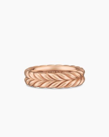 Chevron Band Ring|18K Rose Gold, 6.2mm