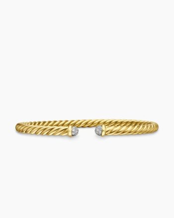Cable Flex® Bracelet|18K Yellow Gold with Diamonds, 4mm