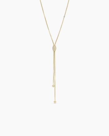 Pavé Chain Cable Slider Chain Necklace|Yellow Gold with Diamonds