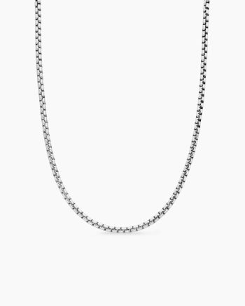 Box Chain Necklace|18K White Gold, 3.4mm