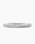 Sculpted Cable Bangle Bracelet|18K White Gold, 6.2mm