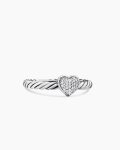Cable Collectibles® Heart Stack Ring|Sterling Silver with Pavé Diamonds, 6.2mm