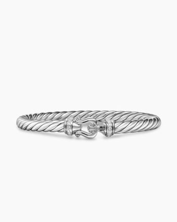 Cable Flex® Buckle Bracelet|Sterling Silver with Diamonds, 6mm