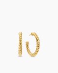 Sculpted Cable Hoop Earrings|18K Yellow Gold, 40mm