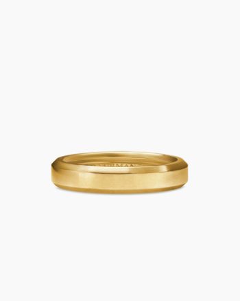 Beveled Band Ring|18K Yellow Gold, 4mm
