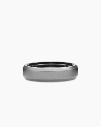 Beveled Band Ring|Grey Titanium, 6mm