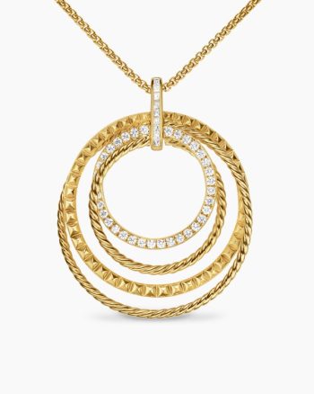 Crossover Trio Pendant Necklace|18K Yellow Gold with Diamonds, 39.5mm