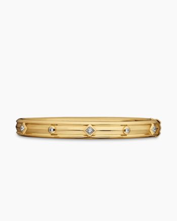 Modern Renaissance® Bangle Bracelet|18K Yellow Gold with Diamonds, 8mm