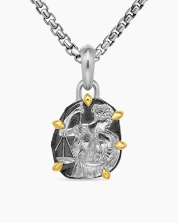 Libra Amulet|Sterling Silver with 18K Yellow Gold, 23mm