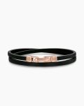 Streamline® Double Wrap Bracelet|Black Leather with 18K Rose Gold, 5.2mm