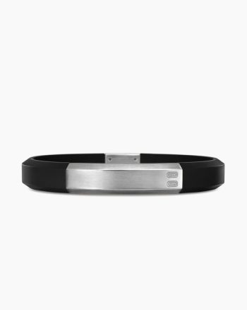 Streamline® ID Bracelet|Black Rubber and Sterling Silver, 10mm