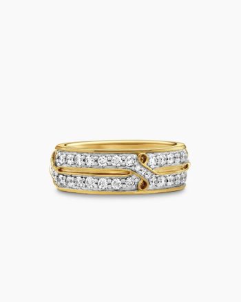 Armory® Band Ring|18K Yellow Gold with Diamonds, 8mm