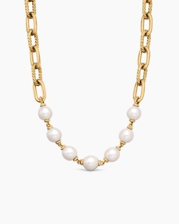 DY Madison® Pearl Chain Necklace|18K Yellow Gold with Pearls, 13mm