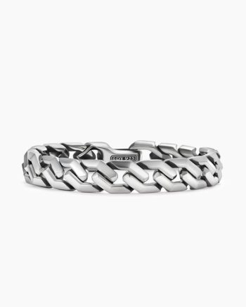 Curb Chain Angular Link Bracelet|Sterling Silver, 11.5mm