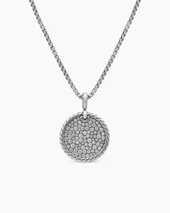 DY Elements® Disc Pendant|Sterling Silver with Diamonds, 24mm