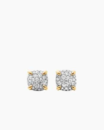 Chatelaine® Stud Earrings|18K Yellow Gold with Pavé Diamonds, 8mm