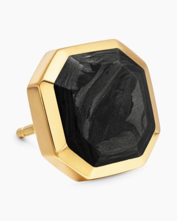 Streamline® Stud Earring|18K Yellow Gold with Forged Carbon, 10.5mm