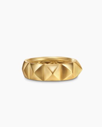 Pyramid Band Ring|18K Yellow Gold, 6.5mm