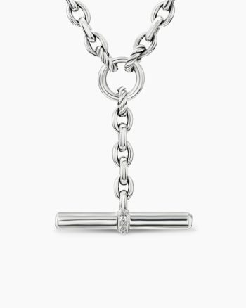 DY Mercer® Petite Toggle Chain Necklace|Sterling Silver with Diamonds, 4.5mm